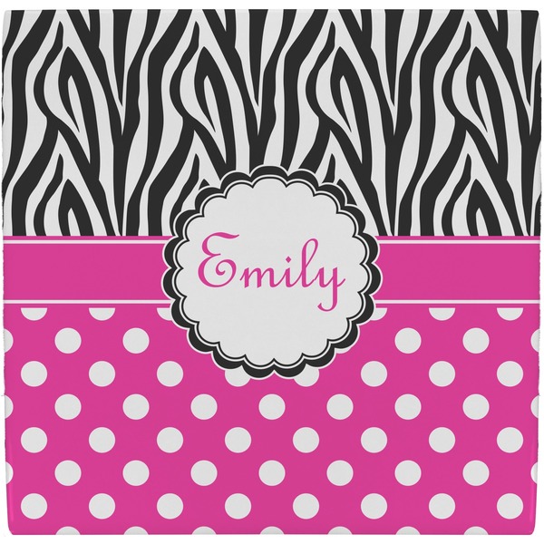 Custom Zebra Print & Polka Dots Ceramic Tile Hot Pad (Personalized)