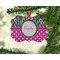 Zebra Print & Polka Dots Christmas Ornament (On Tree)