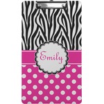 Zebra Print & Polka Dots Clipboard (Legal Size) (Personalized)