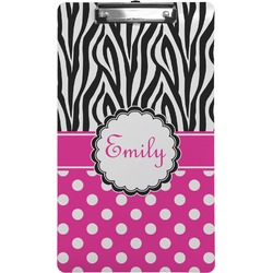 Zebra Print & Polka Dots Clipboard (Legal Size) (Personalized)