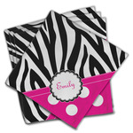 Zebra Print & Polka Dots Cloth Napkins (Set of 4) (Personalized)