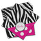 Zebra Print & Polka Dots Cloth Napkins - Personalized Dinner (PARENT MAIN Set of 4)
