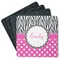 Zebra Print & Polka Dots Coaster Rubber Back - Main