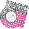 Zebra Print & Polka Dots Coasters Rubber Back - Main