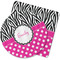 Zebra Print & Polka Dots Rubber Backed Coaster (Personalized)