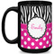 Zebra Print & Polka Dots Coffee Mug - 15 oz - Black Full