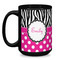 Zebra Print & Polka Dots Coffee Mug - 15 oz - Black