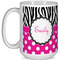 Zebra Print & Polka Dots Coffee Mug - 15 oz - White Full