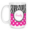 Zebra Print & Polka Dots Coffee Mug - 15 oz - White