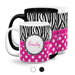 Zebra Print & Polka Dots Coffee Mugs (Personalized)