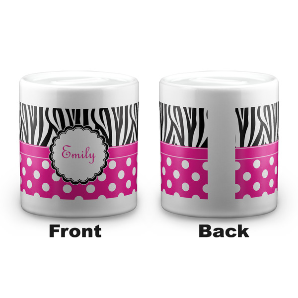 Zebra Print & Polka Dots Coin Bank - Apvl