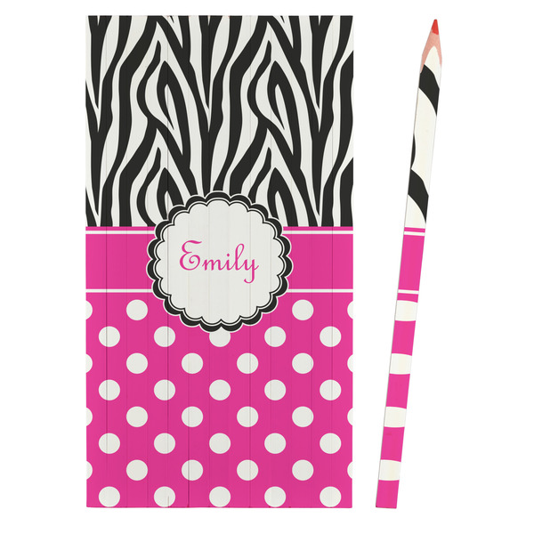 Zebra Print & Polka Dots Colored Pencils - Front View