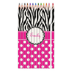 Zebra Print & Polka Dots Colored Pencils (Personalized)
