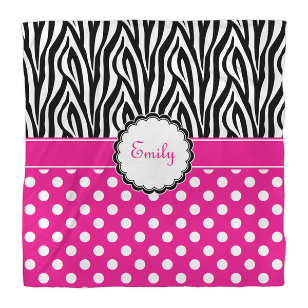 Zebra Print & Polka Dots Comforter - Queen - Front