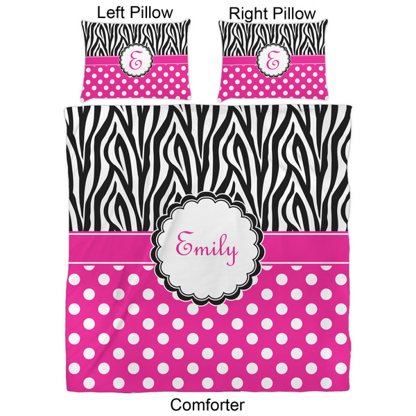 Zebra Print & Polka Dots Comforter Set - Queen - Approval