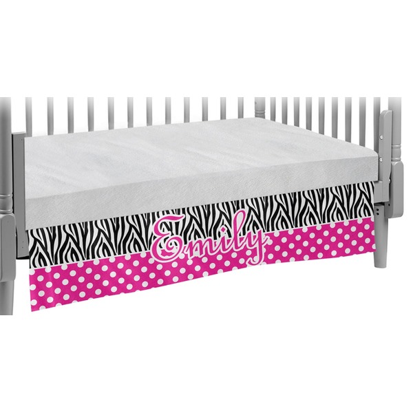 Custom Zebra Print & Polka Dots Crib Skirt (Personalized)