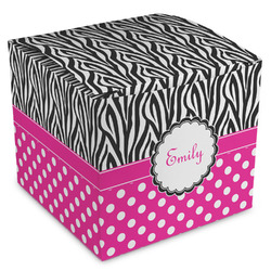 Zebra Print & Polka Dots Cube Favor Gift Boxes (Personalized)