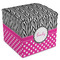 Zebra Print & Polka Dots Cube Favor Gift Box - Front/Main