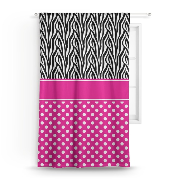 Custom Zebra Print & Polka Dots Curtain - 50"x84" Panel