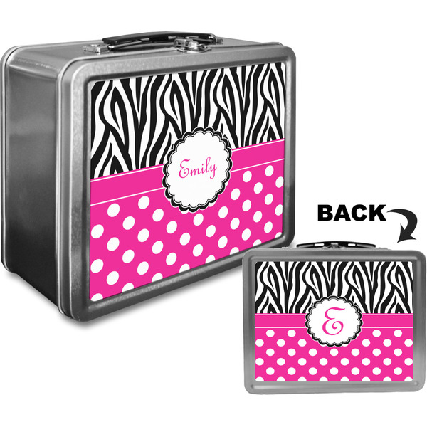 Zebra Print & Polka Dots Custom Lunch Box / Tin Approval