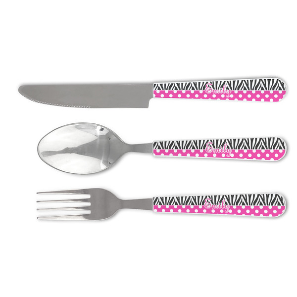 Custom Zebra Print & Polka Dots Cutlery Set (Personalized)