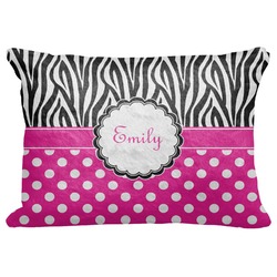 Zebra Print & Polka Dots Decorative Baby Pillowcase - 16"x12" (Personalized)