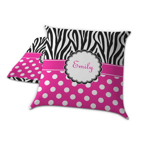 Zebra Print & Polka Dots Decorative Pillow Case - TWO