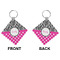 Zebra Print & Polka Dots Diamond Keychain (Front + Back)
