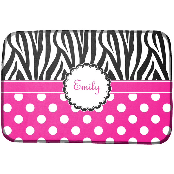 Custom Zebra Print & Polka Dots Dish Drying Mat (Personalized)