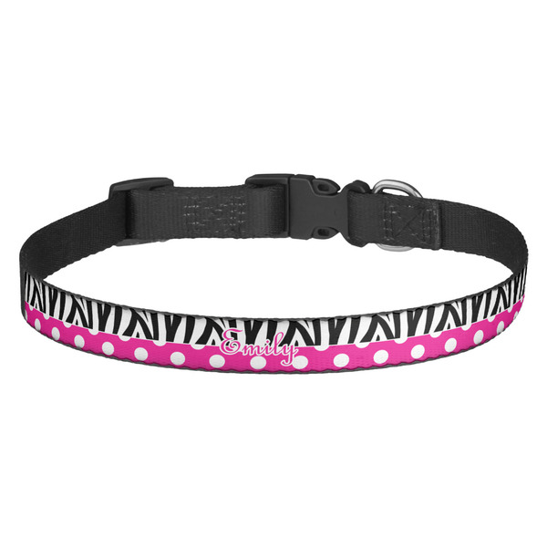 Custom Zebra Print & Polka Dots Dog Collar (Personalized)