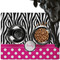 Zebra Print & Polka Dots Dog Food Mat - Large LIFESTYLE