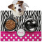 Zebra Print & Polka Dots Dog Food Mat - Medium LIFESTYLE