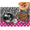 Zebra Print & Polka Dots Dog Food Mat - Small LIFESTYLE