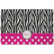 Zebra Print & Polka Dots Dog Food Mat w/ Name or Text