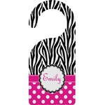 Zebra Print & Polka Dots Door Hanger (Personalized)