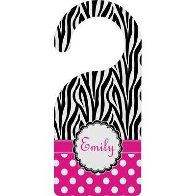 Zebra Print & Polka Dots Door Hanger (Personalized)