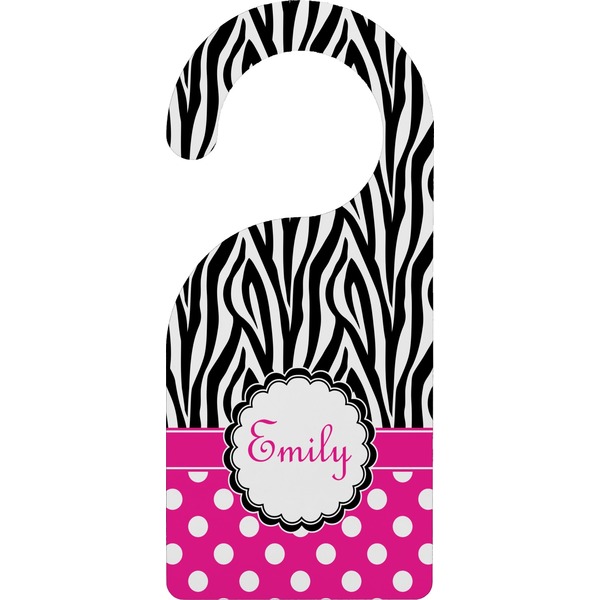 Custom Zebra Print & Polka Dots Door Hanger (Personalized)