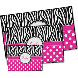 Zebra Print & Polka Dots Door Mat (Personalized)