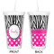 Zebra Print & Polka Dots Double Wall Tumbler with Straw - Approval