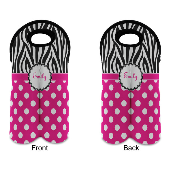 Zebra Print & Polka Dots Double Wine Tote - APPROVAL (new)