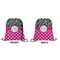 Zebra Print & Polka Dots Drawstring Backpack Front & Back Small
