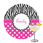 Zebra Print & Polka Dots Printed Drink Topper - 3.25" (Personalized)