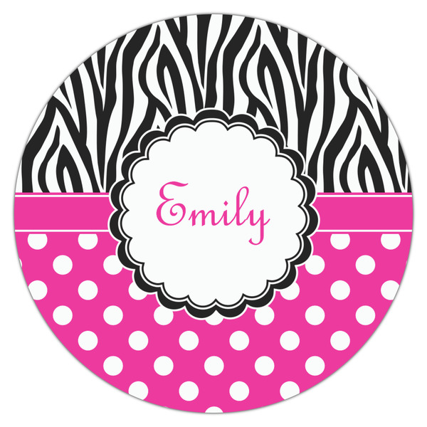 Zebra Print & Polka Dots Drink Topper - Large - Single