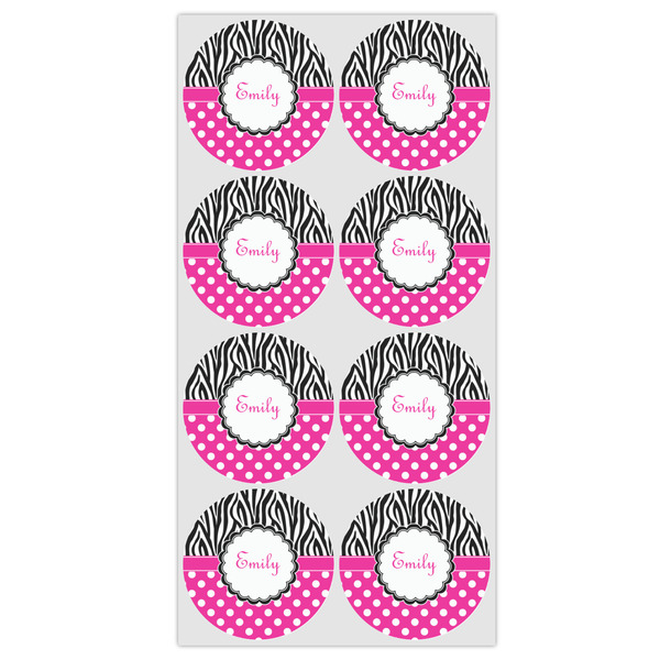Zebra Print & Polka Dots Drink Topper - Medium - Set of 12