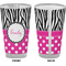Zebra Print & Polka Dots Pint Glass - Full Color - Front & Back Views