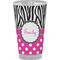 Zebra Print & Polka Dots Pint Glass - Full Color (Personalized)