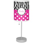 Zebra Print & Polka Dots 7" Drum Lamp with Shade Polyester (Personalized)