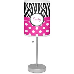 Zebra Print & Polka Dots Lamp with Drum Shade (Personalized)