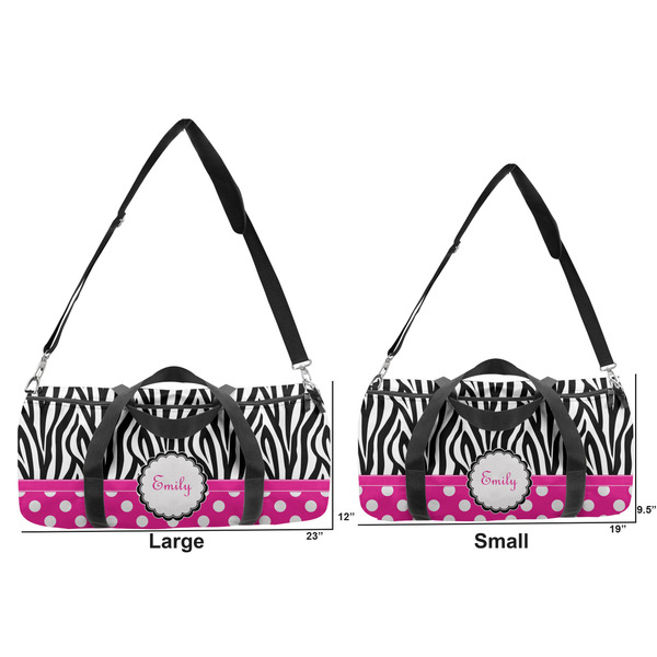 Zebra Print & Polka Dots Duffle Bag Small and Large
