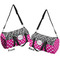 Zebra Print & Polka Dots Duffle bag small front and back sides